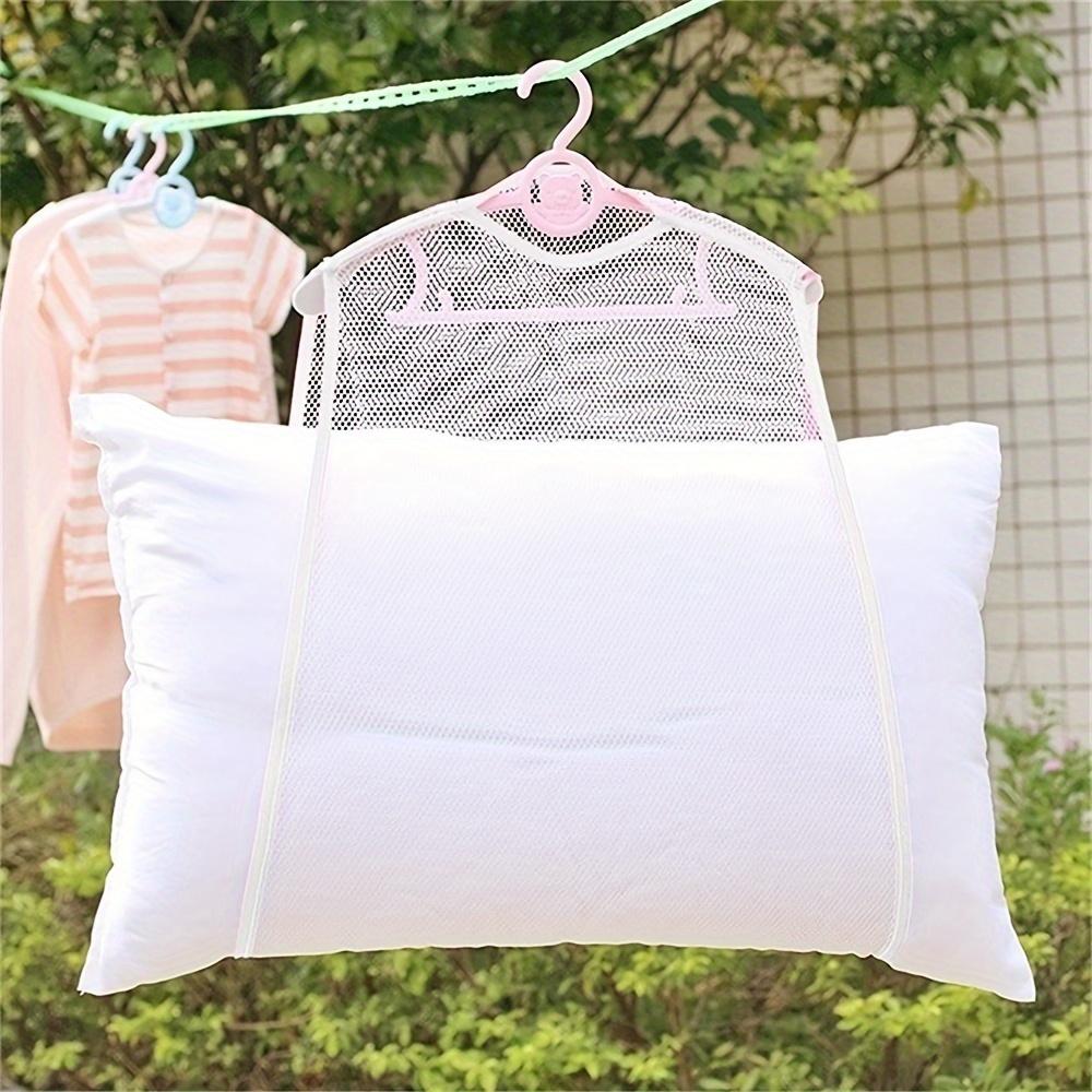 1PC Household Pillow Drying Artifact Mesh Bag Special Drying Shelf Lazy Drying Doll Windproof Storage Folding Drying Mesh Pocket
