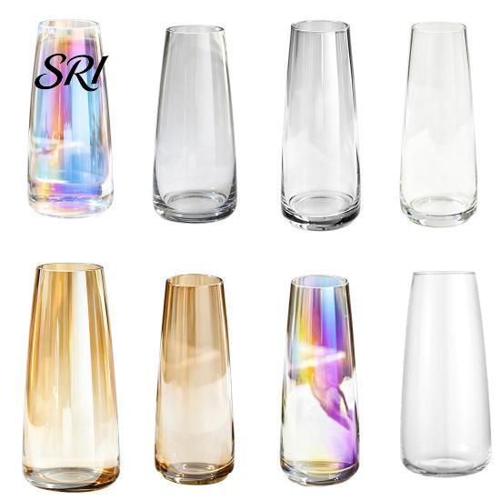 Große Kapazität Vase Klare Blumenvase für Tischmittelstück Haus Innen Schreibtisch Dekoration Wohnzimmer Modern Glas Dekorativ Hochzeit Party Einweihung