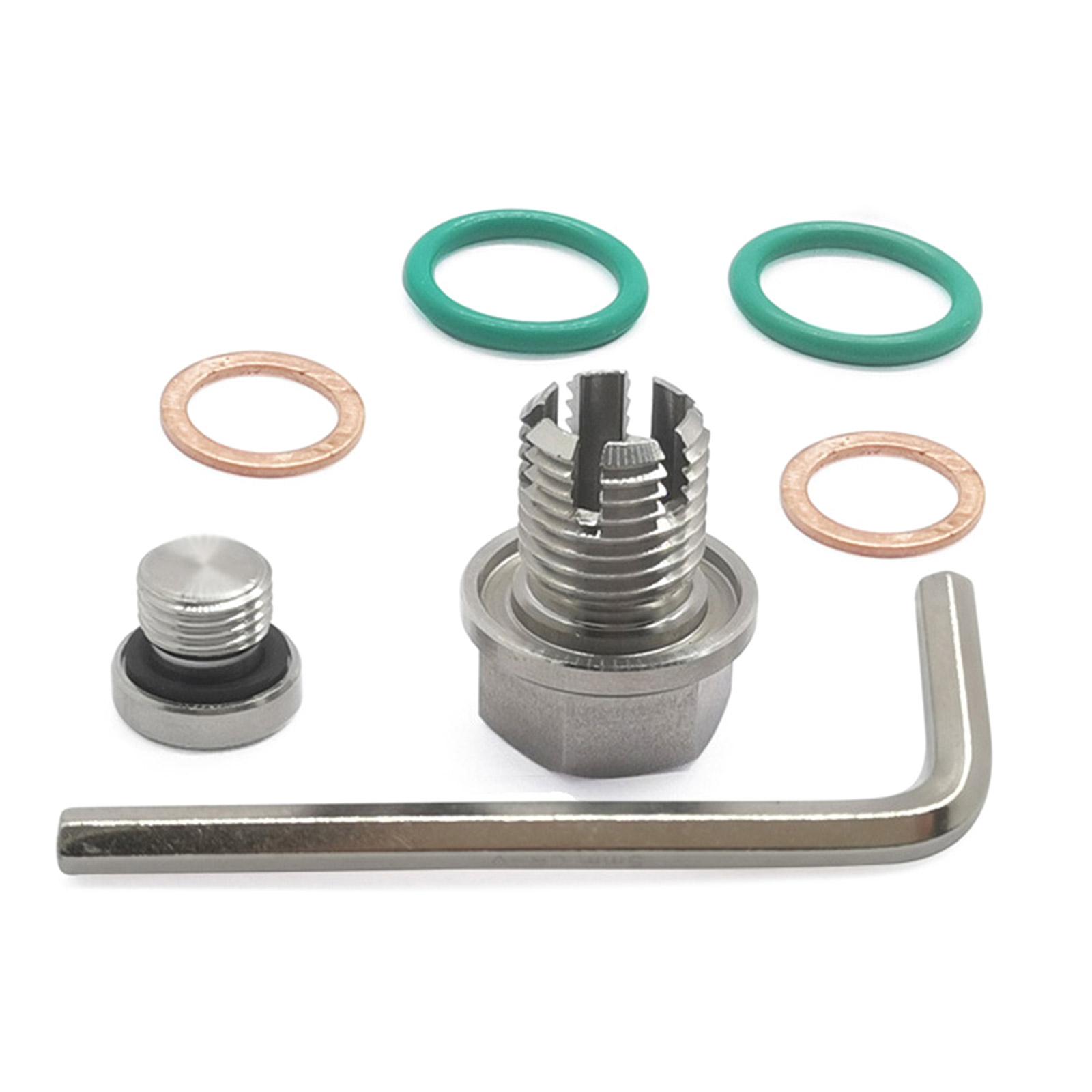 

Stainless Steel Oil Drain Plug Repair Kit with Hex Wrench Self Tapping Oil Pan Thread Repair Kits Leak Proof Gasket
