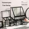 Luxury Glass Cosmetic Organizer - Dustproof Storage for Skincare, Lipsticks, and Masks