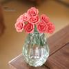 Ceramic Flower with Stem Realistic Handcrafted Artificial Home Colorful Blossom Decoration Office Living Room Vase Fake Simulation Decor