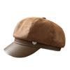 Nouveau Béret à Bec de Canard pour Femmes en Automne et Hiver Rétro Polyvalent Chapeau de Gavroche avec Grande Circonférence de Tête Montrant le Visage Petit Chapeau de Peintre