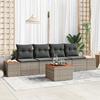 VidaXL 5-piece Garden Sofa Set with Grey Cushions Poly Rattan Acacia 3348020