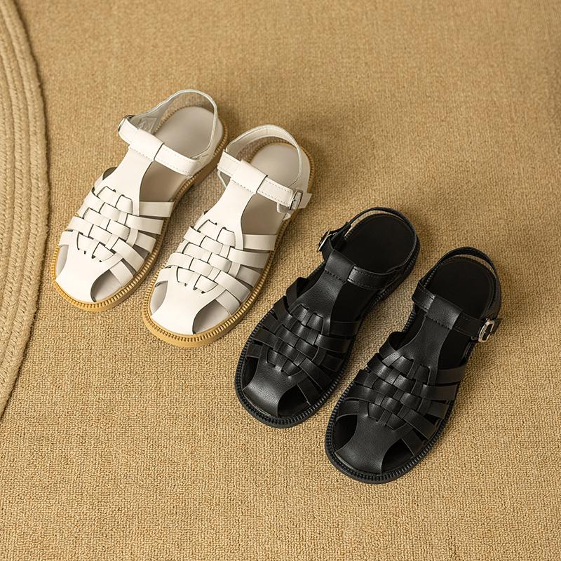 Fashion Women's Sandals 2025 Retro Cut Gladiator Style Summer Shoes Soft Braid Peeping Toes Women's Outdoor Sandals Platform Sandals