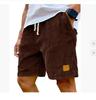 Men's Retro Corduroy Casual Shorts Men Fashion Solid Sweatpants Harajuku Corduroy Short Pants New Men Clothing Roupas