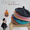 Retro Vintage Schlichter Baskenmütze Für Baby Kinder Mädchen Französischer Künstler Stil Warme Wolle Winter Mütze Einfarbig Elegant