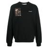 Men's FW22 Character Printing Round Neck Long Sleeves Loose Fit Black OMBA057C99FLE0111001