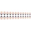 New Black Almond Shape Wearable Nail Tips - French & American Style