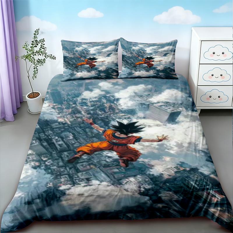 Kids Duvet Cover Dragon Ball Goku Bedding Set Soft And Comfortable For Bedroom Home Decor Queen King Size Gifts