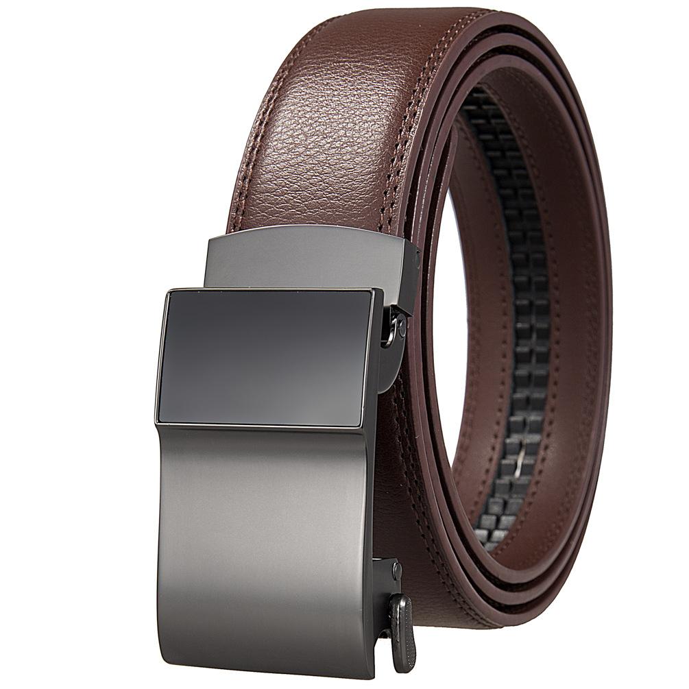 Men'S Clothing Accessories Casual Belt, Alloy Automatic Buckle Two-Layer Cowhide Belt Ly36-24974-1