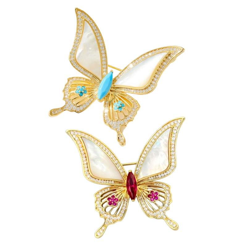 Fashion Light Luxury Animal Butterfly Brooches For Women Clothing Coat Accessories Gifts