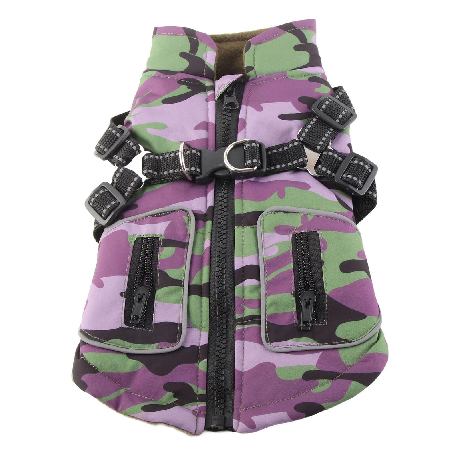 

Warm Dog Jacket Stylish Windproof Thickened Cold Protection Reflective Dog Winter Coat With Chest Strap For Outdoor Walking