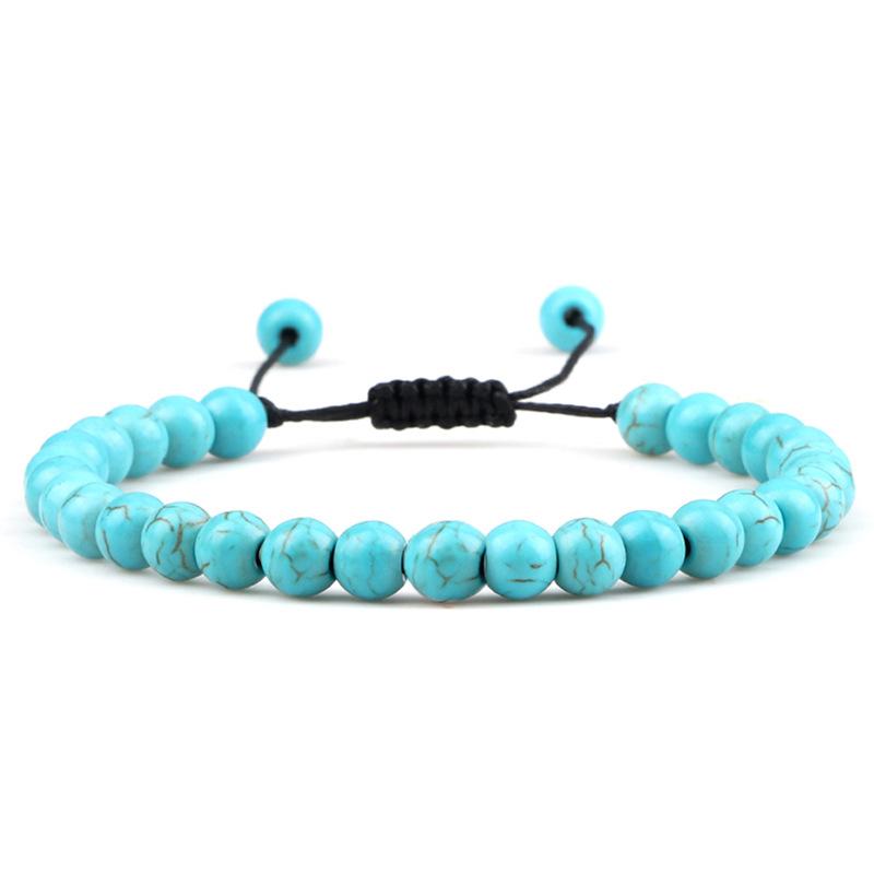 Multiple Style 6Mm Natural Tiger Eyes Lava Rock Protection Handmade Bracelet Men'S Gift