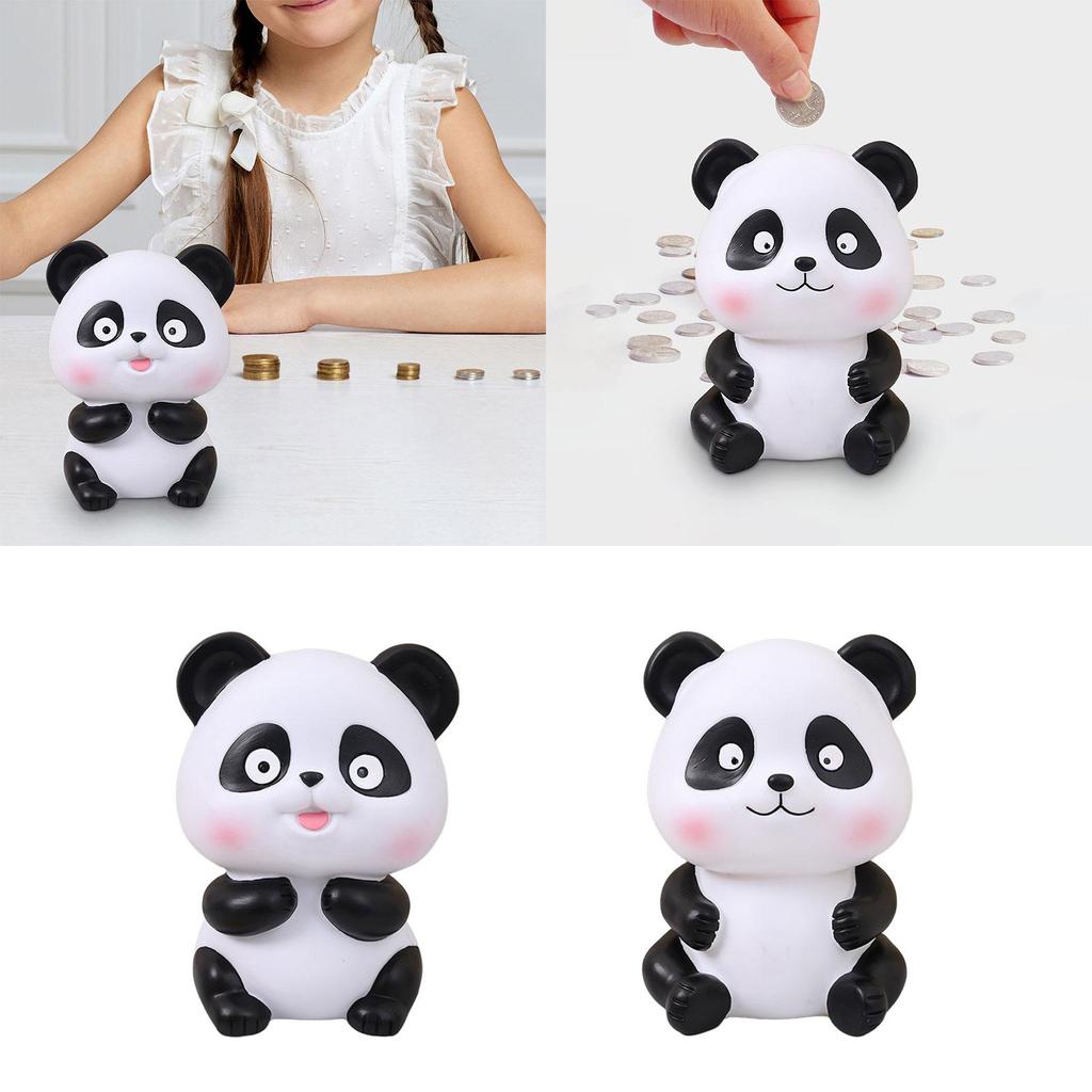Money Bank Table Decoration Desktop Cute Change Box Panda Figurines Panda Saving Jar Saving Money Box for Children Birthday Gift