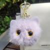Black Cat Faux Fur Keychain: Cute Plush Charms for Backpack or Bag