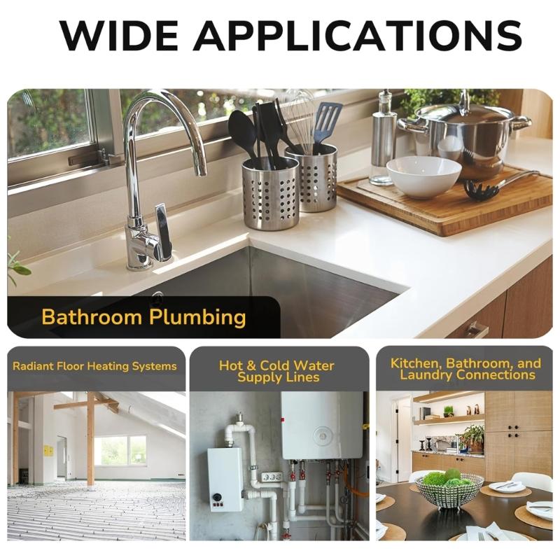 1/2inch Tubing Pipe Fittings Brass T Shaped Adapter Elbow Tees Straight Couplings Set for Hose Pipe And Tubing