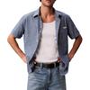 Calvin Klein Button Solid Color Chest Pocket Short Sleeve Shirt Men Shirts 4RG114G-C32