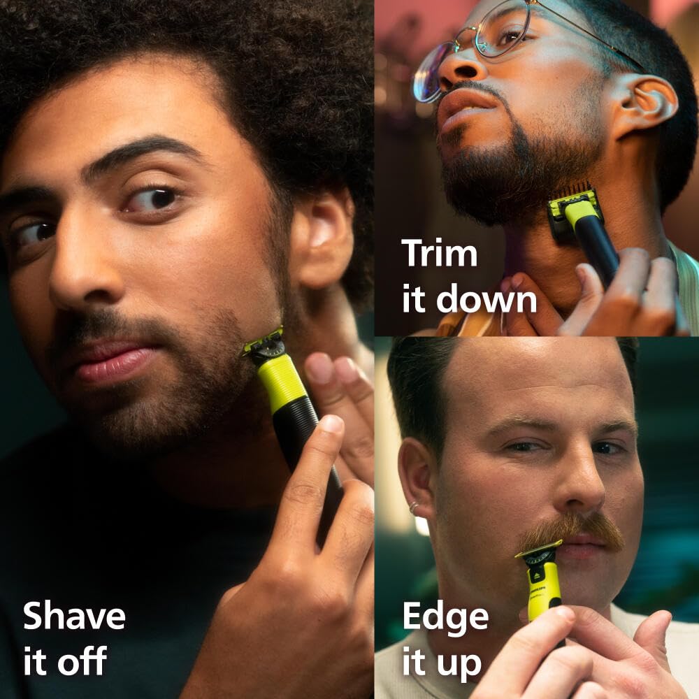 Philips Norelco OneBlade 360 Connected Hybrid Face Body Electric Beard Shaver and Body Groomer Kit with 360 Blade 1x360 and Travel Model + Trimmer,