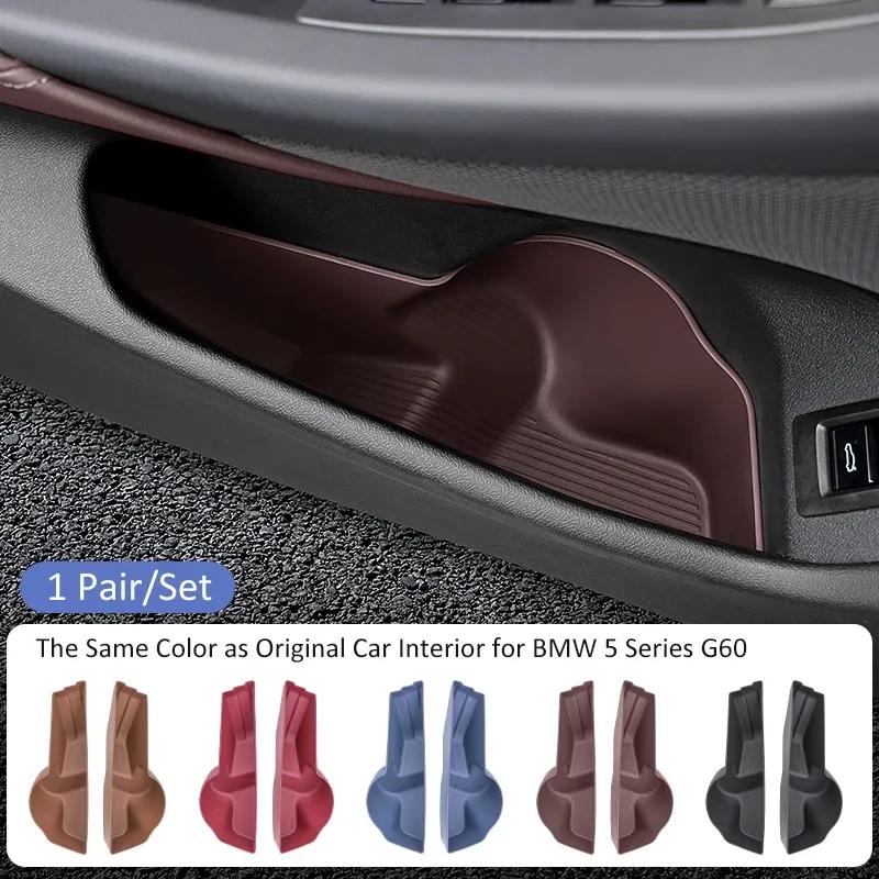 For BMW 5 Series G60 i5 2024 Car Door Side Storage Box TPE Auto Front Door Slot Organizer Pockets Interior Storage Accessories