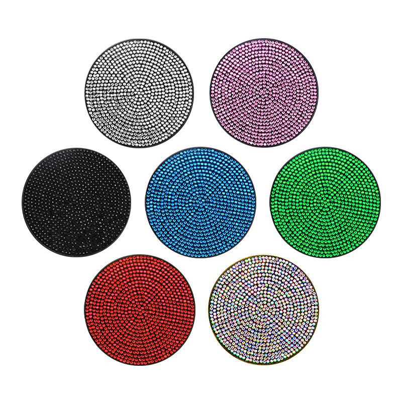 Multifunctional Car Diamond Coaster Water Cup Slot Non-Slip Mat Silica Pad Cup Holder Mat Auto Interior Decoration Accessories