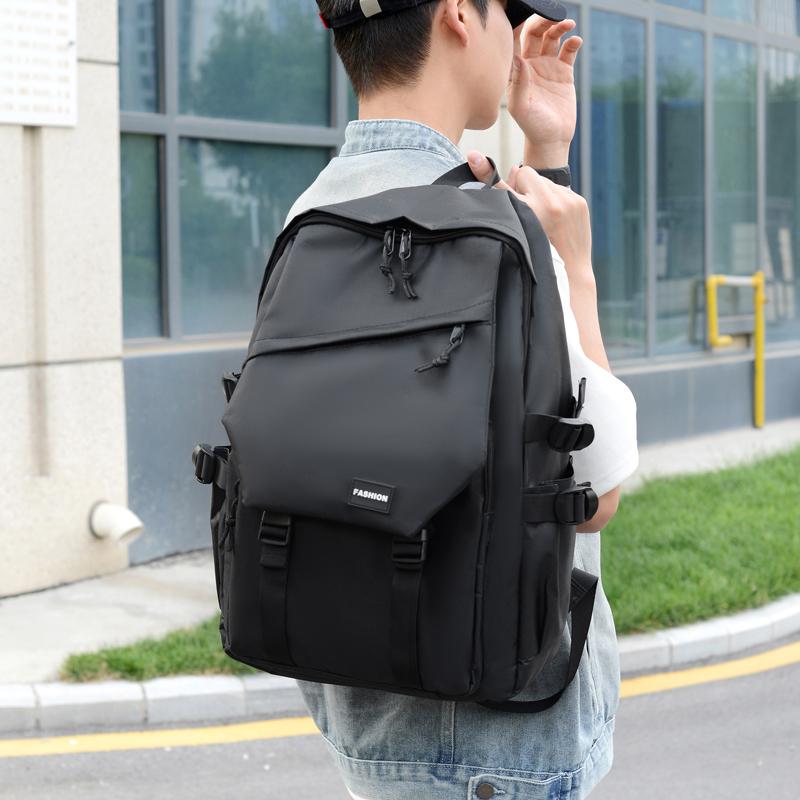 Men's Backpack Large Capacity Travel Leisure Solid Color Computer Backpack Fashion Men and Women Students Schoolbag