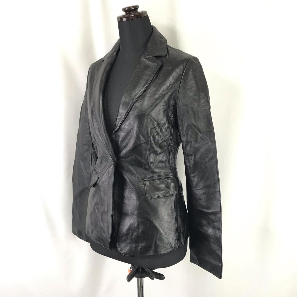 First Avenue Sheepskin Leather Tailored Jacket [Women M/Black] Korea(USED)