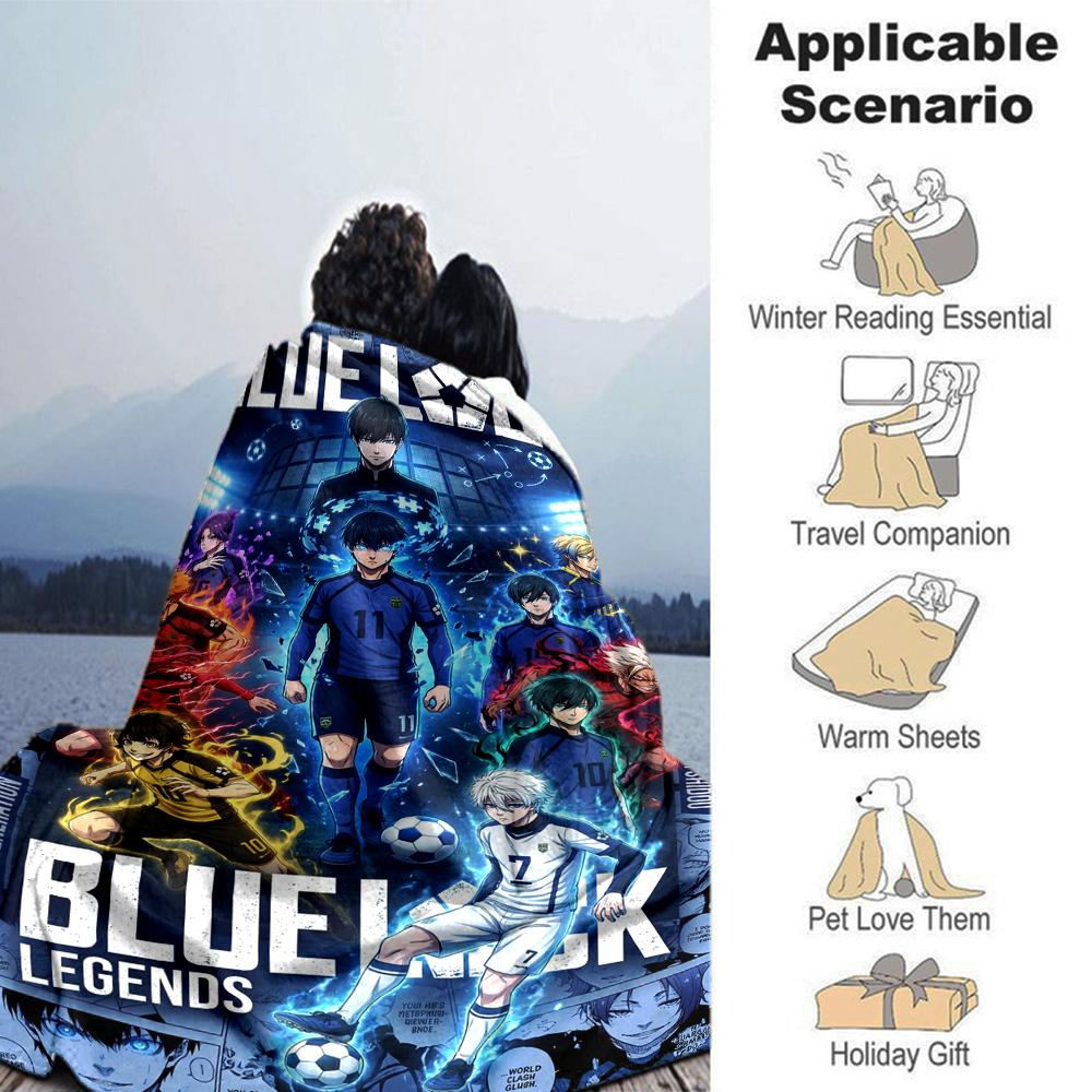 Bluelock Print Flannel Blanket High Quality Warm Comfortable Cover for All Seasons Perfect for Gifts Home Decor