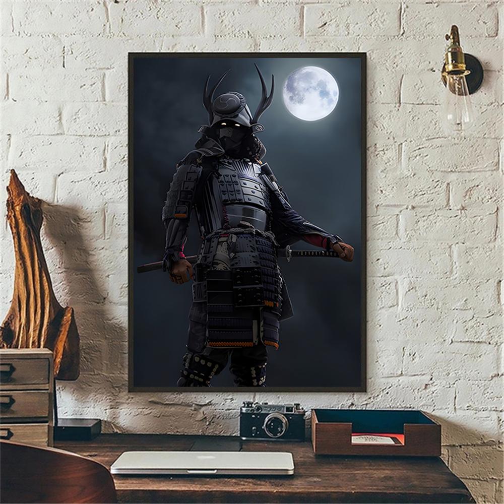 Japanese Samurai Canvas Poster Modern Home Sofa Background Wall Art Painting Print Pictures Bedroom Living Room Decor Mural Gift