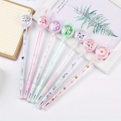 Back To School Season 10pcs 0.5mm Cute High-looking Sequin Gel Pen Cartoon Animal Shape Water-based Pen Creative Stationery Office Signature Pen
