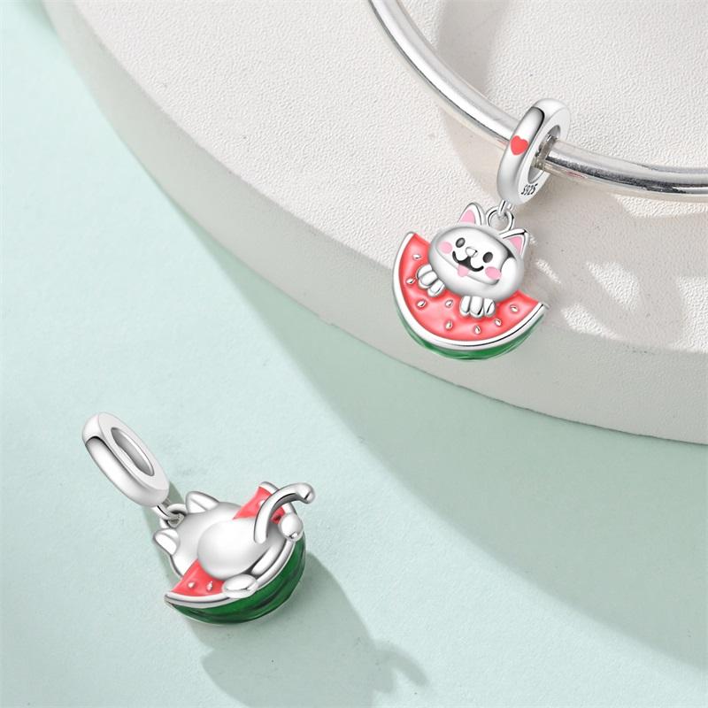 Copper Fruit Ice Cream Flower Travel Robot Beads Pendant Charms Fit Original Bracelet Charm Bead Necklace Diy Female Jewelry