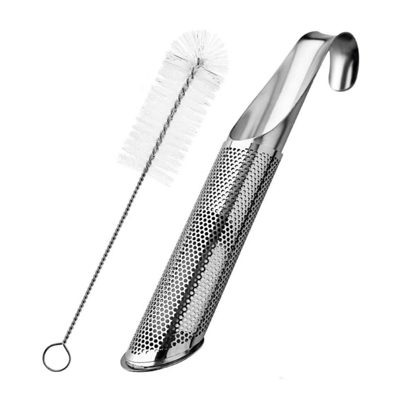 

Teas Pipe Strainer Set Includes Brush And Hanging Hook Handle Design Stainless Steels Net Filter For Brewing Teas 1