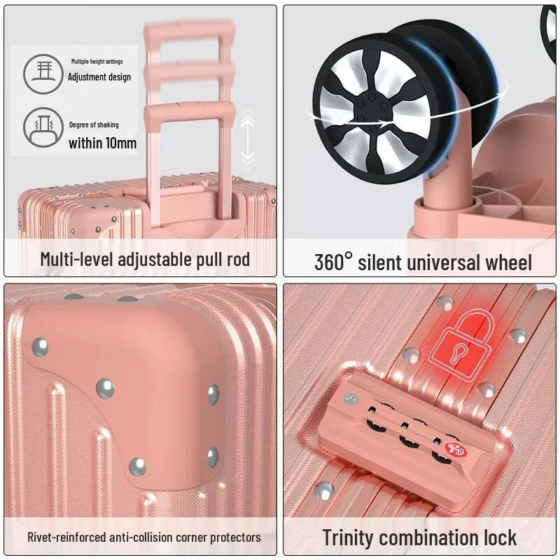 JOURHEY SHI Lightweight Rolling Suitcase with USB Cup Holder