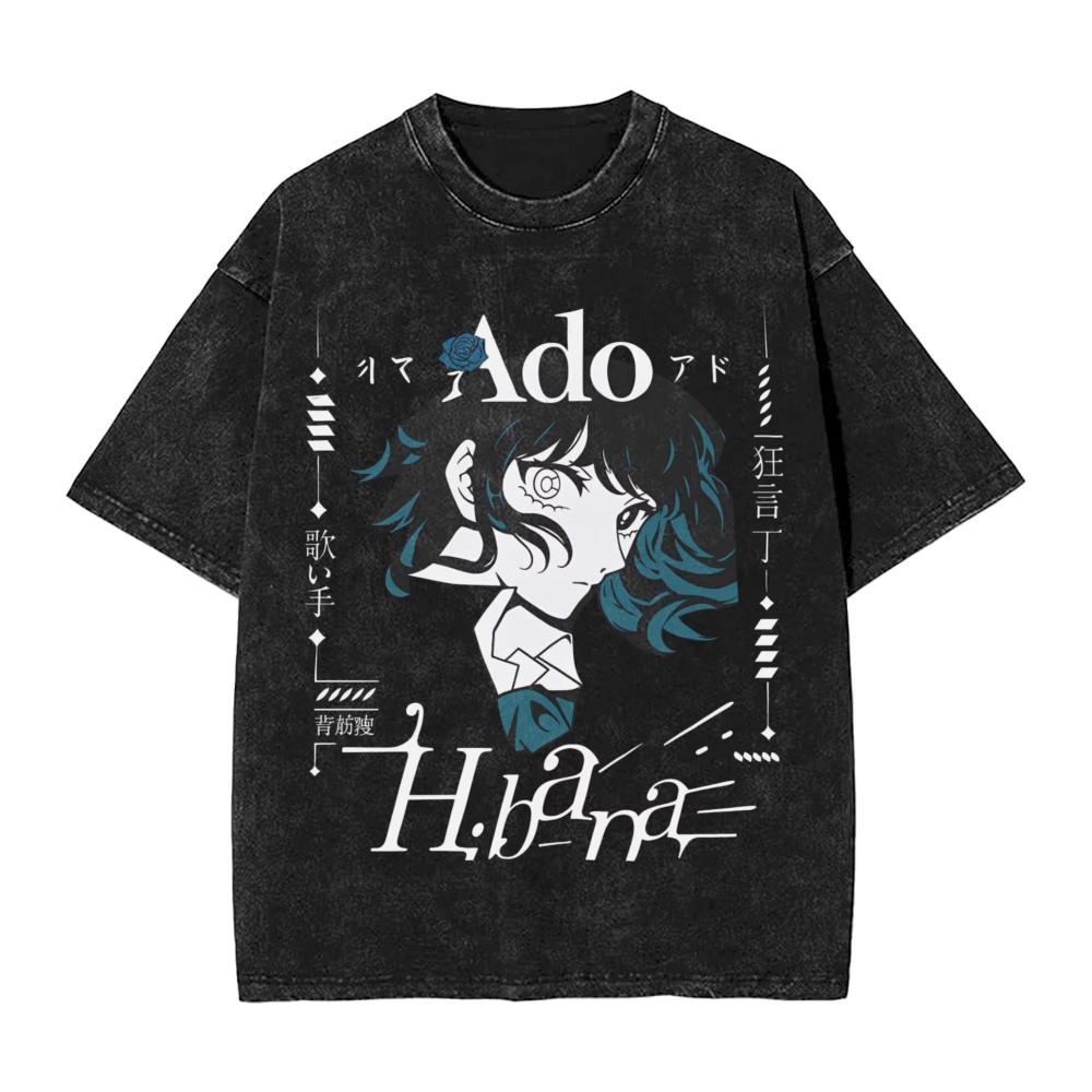 

Ado WORLD TOUR Hibana TShirt Summer YK Retro TShirts Cotton Fashion Tshirt for Male Female Short Sleeves Custom Top Tees M