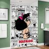 Cartoon Mafalda Bathroom Shower Curtain Shielding Partition Shower Curtain Quick Dry Can Be Scrubable Light Opaque Bath