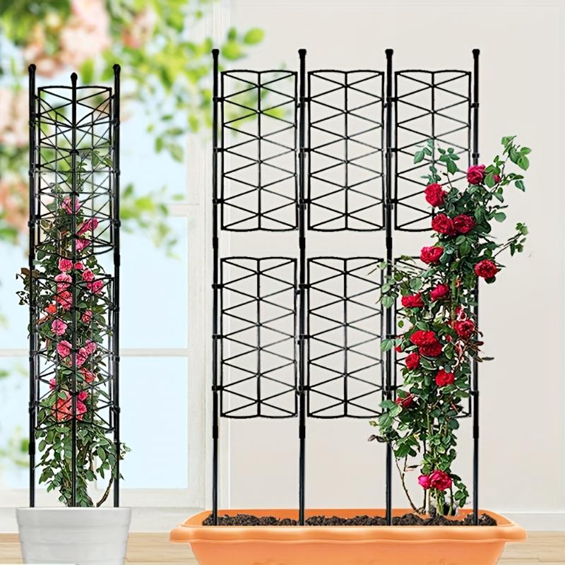 New Garden Plant Trellis Frame Plant Stakes Plant Support Ring Plastic Plant Cage Holder Flower Pot Climbing Trellis