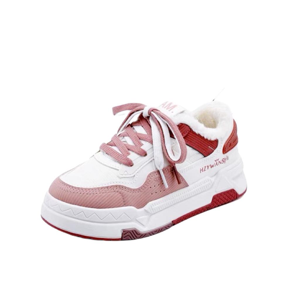 2025 zimní sametové nové korejská verze ins malé bílé boty studentky teplé sportovní boty ležérní boty na platformě zvyšující výšku