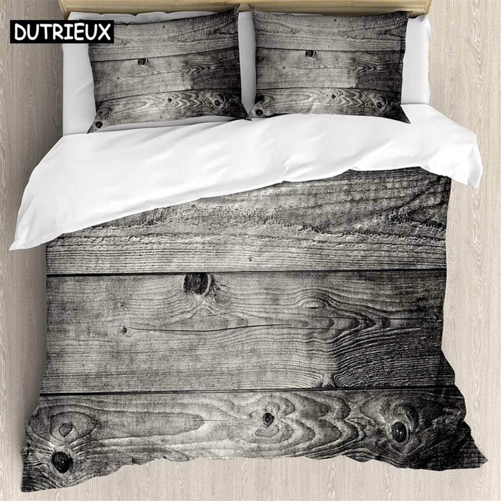 

Wood grain pattern cover 3Pcs Bedding Sets 3D Digital Printing Custom Quilt Duvet Cover Set Home Queen King Quilt Pillowcase (135x200cm)&set