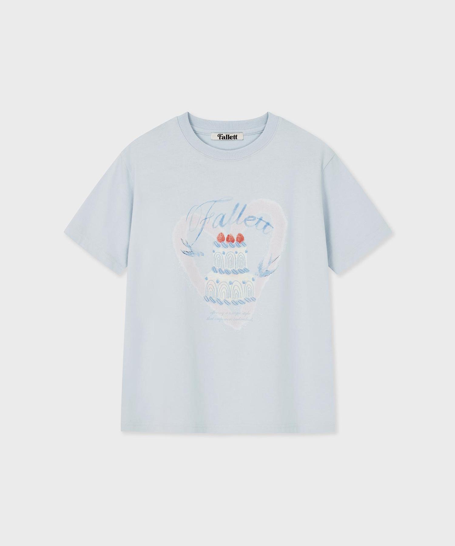 Pallet Cake Drawing Short Sleeve T-Shirt Sky Blue Sky Blue/S
