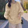 ZANZEA Women Casual Round Neck Solid Color Long Sleeve Loose Blouse