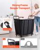 Laundry Cart, Rolling Grocery Utility Cart with Waterproof Liner & Swivel Wheels, 118 KG Large Load Capacity, Heavy Duty Shopping Basket for Laundry,