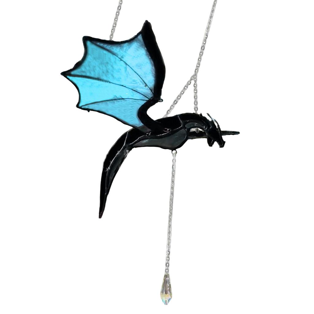 Halloween Flying Dragon Wall-mounted Colored Sun Shading Curtain, Flying Dragon Colored Hanging Decoration, Handmade Resin Sunshade Pendant For