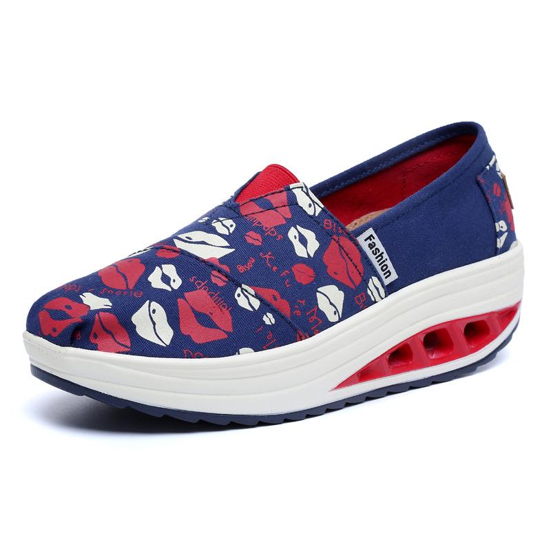 Podróże Outdoor Wiosenne Buty Damskie Studenckie Buty Płócienne Buty Materiałowe Leniwe Buty Buty Rocking Wygodne Casual Wszechstronne