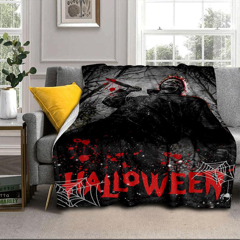 Horror Movie Characters Collage Blanket Flannel Blanket for bed, sofa, Camping, Hiking, Picnic Essentials, gift for family Fan gifts