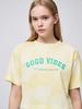 GRAYDATION Good Vibe Crop Crew Neck Women'S Short Sleeve T-Shirt Yellow