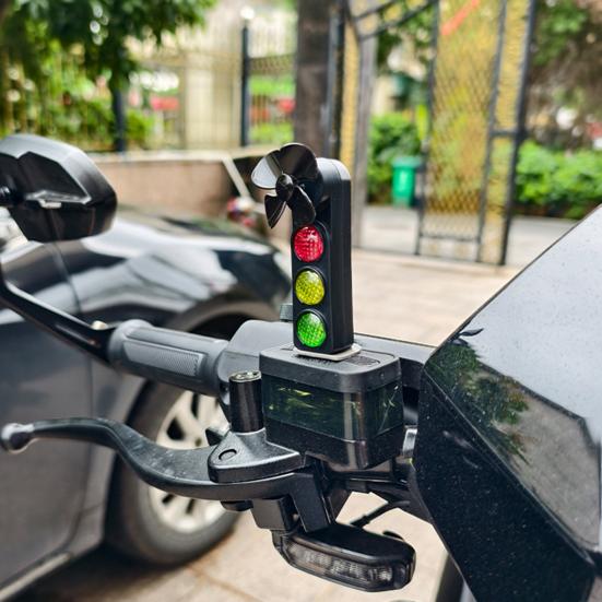 Motorcycle Traffic Light Car Ornaments Cool Novel Turn Signal Indicator Lights Motorcycle Decoration with Red Yellow Green Lights