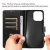 For iPhone 13 Pro Max Leather Case Litchi Texture RFID Blocking Wallet Stand Phone Cover