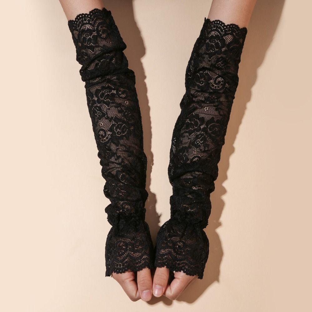 Hollow Sun Protection Sleeve Thin Sunscreen Arm Sleeve Sweet Lace Ice Silk Sleeves  Summer