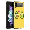 Cute Avocado Baby Yoga Phone Case For Samsung Z Flip3 Flip4 Flip5 Shell For Z Flip 3 Flip 5 4 5G Black Hard Folding Back Cover