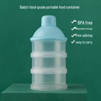Portable Large-Capacity, Moisture-Proof, Food-Grade PP Baby Milk Powder Container with Multi-Compartments