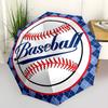 Baseball Design Faltbarer Regenschirm - Modisches Automatik-Öffnungsdesign 8 Eisenrippen Kunststoffgriff Faltbarer Sonnenschirm Perfekte Geschenke